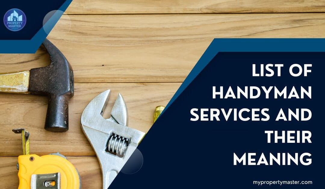 List of handyman services and their meaning