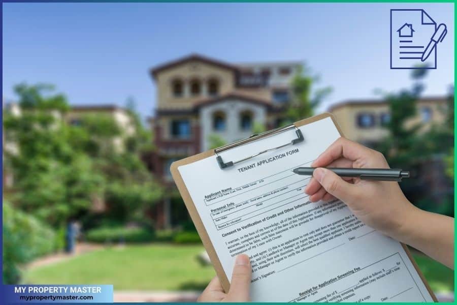 Filling in a tenant application form