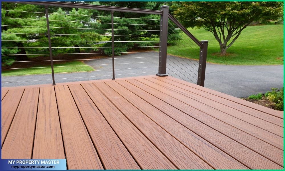 Composite Wood Deck with Metal Railing