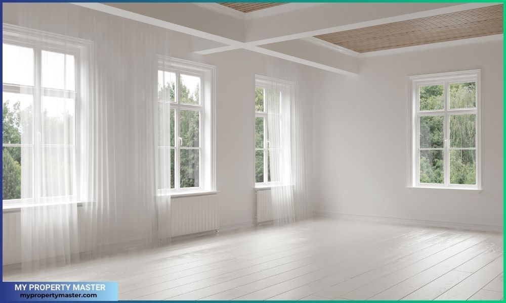 Light white color large empty spacious loft room